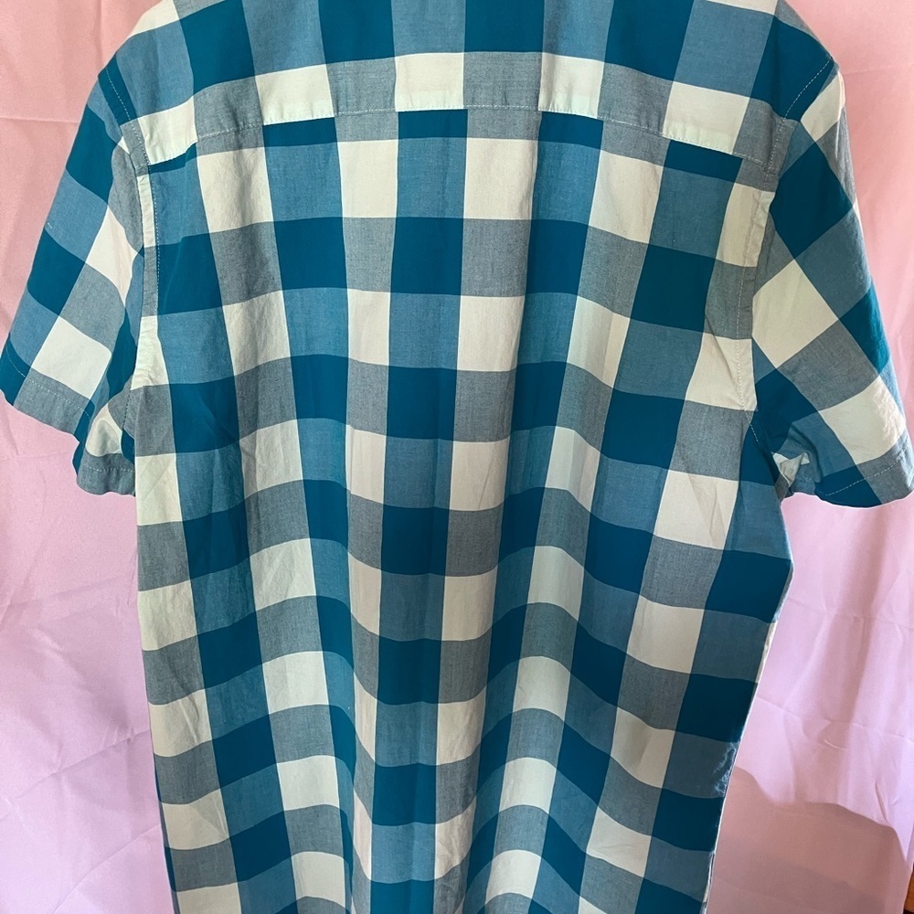 Men's Blue Checkered Shirt - Picture 3 of 4